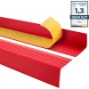 Quest Nez de marche PVC 50x50mm, , SST, profilé d'escalier RGP-O, auto-adhésif, antidérapant, d'escalier-protection, Rouge, 0.8m