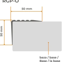 Quest Nez de marche PVC 50x50mm, , SST, profilé d'escalier RGP-O, auto-adhésif, antidérapant, d'escalier-protection, Rouge, 0.8m