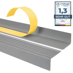 Nez de marche PVC 40x25mm, , profilé d'escalier ND, auto-adhésif, antidérapant, d'escalier-protection, gris, 0.7m-Quest Discount