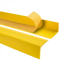 Nez de marche PVC 50x42mm, , profilé d'escalier RGP, auto-adhésif, antidérapant, d'escalier-protection, jaune, 0.7m-Quest
