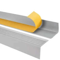 Quest Nez de marche PVC 50x42mm, , profilé d'escalier RGP, auto-adhésif, antidérapant, d'escalier-protection, gris clair, 2m