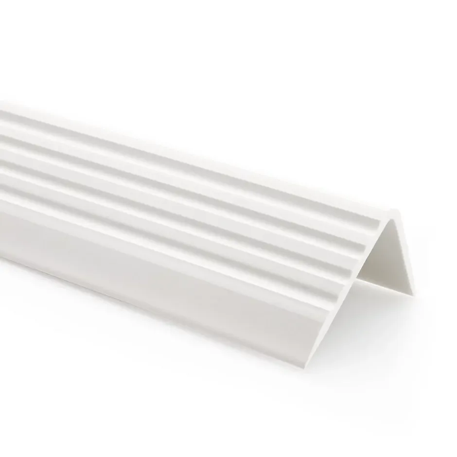 Nez de marche PVC 40x25mm, , profilé d'escalier ND, auto-adhésif, antidérapant, d'escalier-protection, blanc, 1.3m-Quest Sale