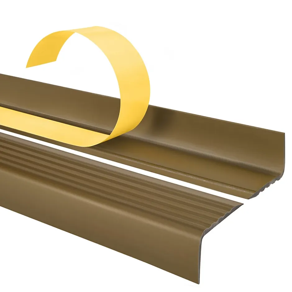 Nez de marche PVC 40x25mm, , profilé d'escalier ND, auto-adhésif, antidérapant, d'escalier-protection, laiton, 1.5m-Quest Clearance