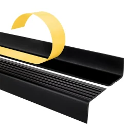 Quest Nez de marche PVC 40x25mm, , profilé d'escalier ND, auto-adhésif, antidérapant, d'escalier-protection, noir, 0.7m