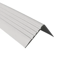 Quest Nez de marche PVC 50x42mm, , profilé d'escalier RGP, auto-adhésif, antidérapant, d'escalier-protection, gris clair, 1.1m