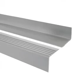 Nez de marche PVC 52x40mm, , profilé d'escalier RGP, antidérapant, d'escalier-protection, gris, 1.5m-Quest Discount