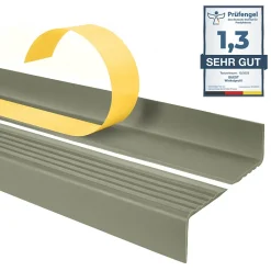 Quest Nez de marche PVC 40x25mm, , profilé d'escalier ND, auto-adhésif, antidérapant, d'escalier-protection, vert olive, 0.8m