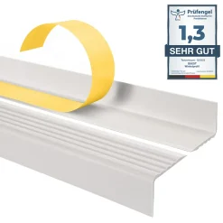 Nez de marche PVC 40x25mm, , profilé d'escalier ND, auto-adhésif, antidérapant, d'escalier-protection, blanc, 1.8m-Quest Discount