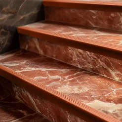 Nez de marche PVC 40x25mm, , profilé d'escalier ND, auto-adhésif, antidérapant, d'escalier-protection, La brique, 0.7m-Quest Clearance