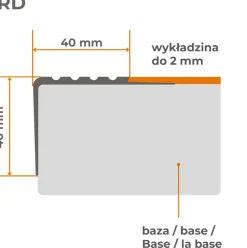 Nez de marche PVC 40x40mm, , profilé d'escalier RD, antidérapant, d'escalier-protection, noir, 1.5m-Quest Sale