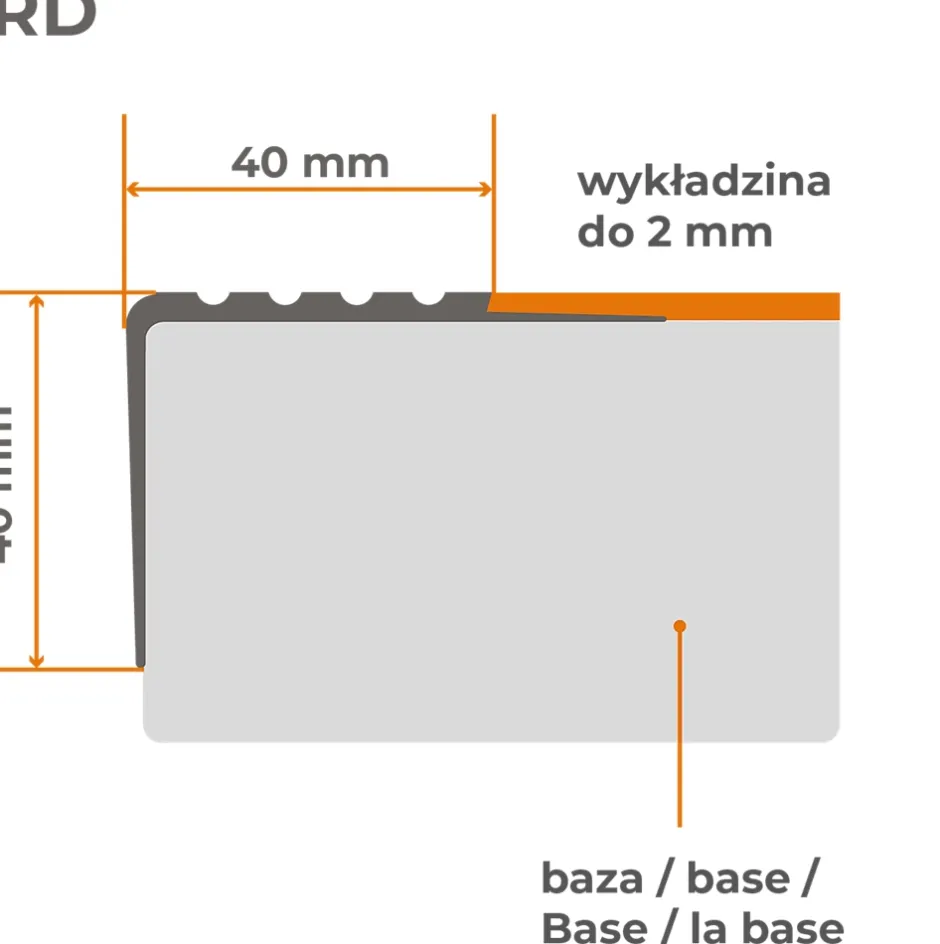 Nez de marche PVC 40x40mm, , profilé d'escalier RD, antidérapant, d'escalier-protection, noir, 1.5m-Quest Sale