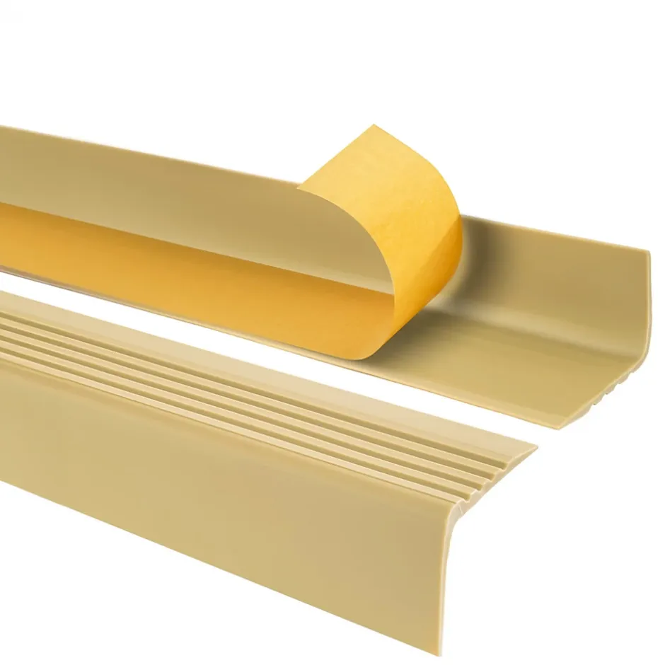 Nez de marche PVC 50x42mm, , profilé d'escalier RGP, auto-adhésif, antidérapant, d'escalier-protection, crémeux, 1.5m-Quest Sale