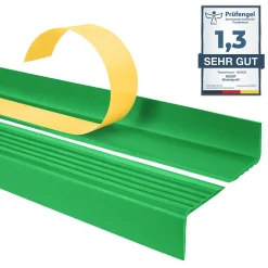 Quest Nez de marche PVC 40x25mm, , profilé d'escalier ND, auto-adhésif, antidérapant, d'escalier-protection, vert, 2m