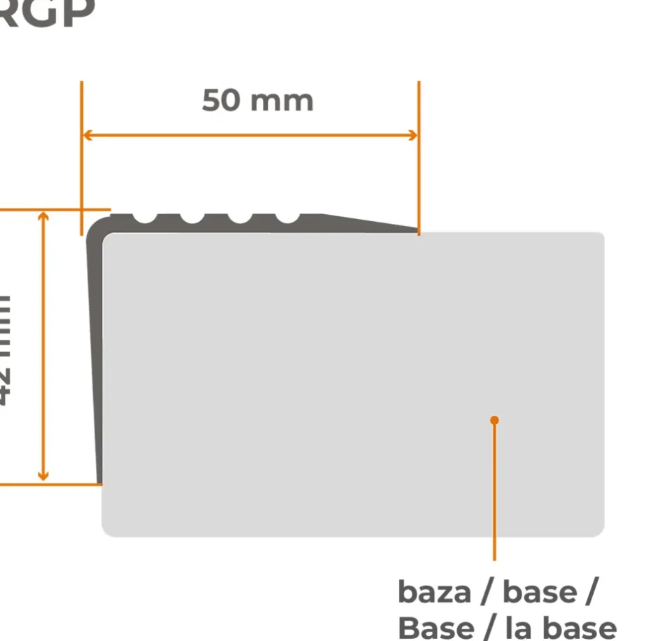 Nez de marche PVC 50x42mm, , profilé d'escalier RGP, auto-adhésif, antidérapant, d'escalier-protection, crémeux, 1.1m-Quest Outlet