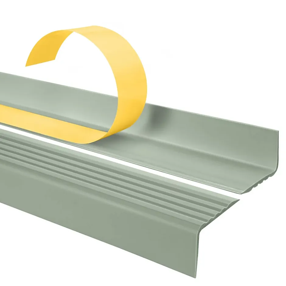 Nez de marche PVC 40x25mm, , profilé d'escalier ND, auto-adhésif, antidérapant, d'escalier-protection, vert clair, 1.8m-Quest Outlet