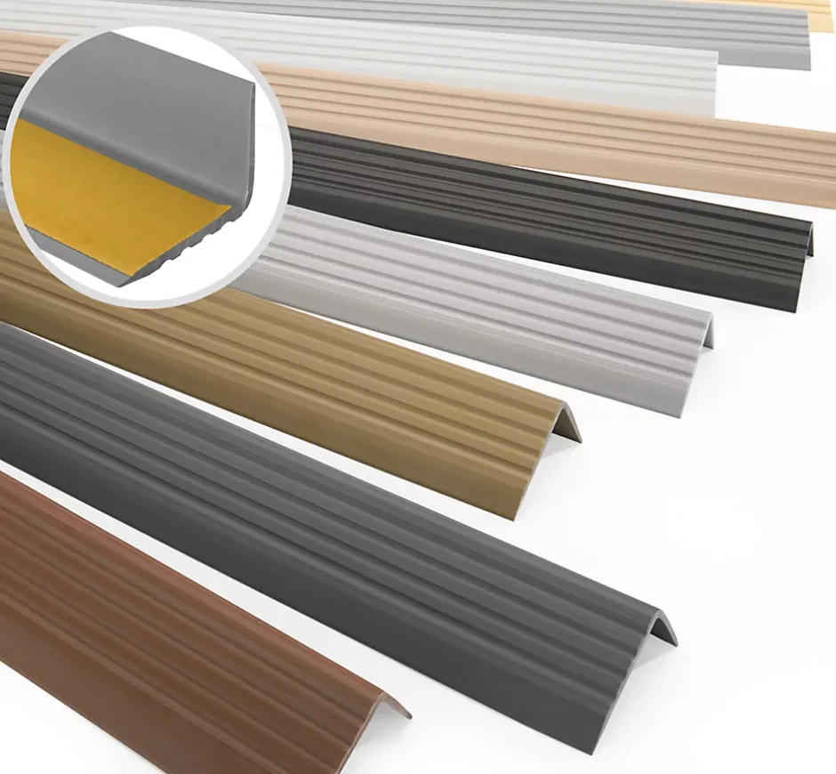 Nez de marche PVC 40x25mm, , profilé d'escalier ND, auto-adhésif, antidérapant, d'escalier-protection, crémeux, 0.7m-Quest Discount