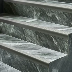 Quest Nez de marche PVC 40x25mm, , profilé d'escalier ND, auto-adhésif, antidérapant, d'escalier-protection, vert clair, 0.8m