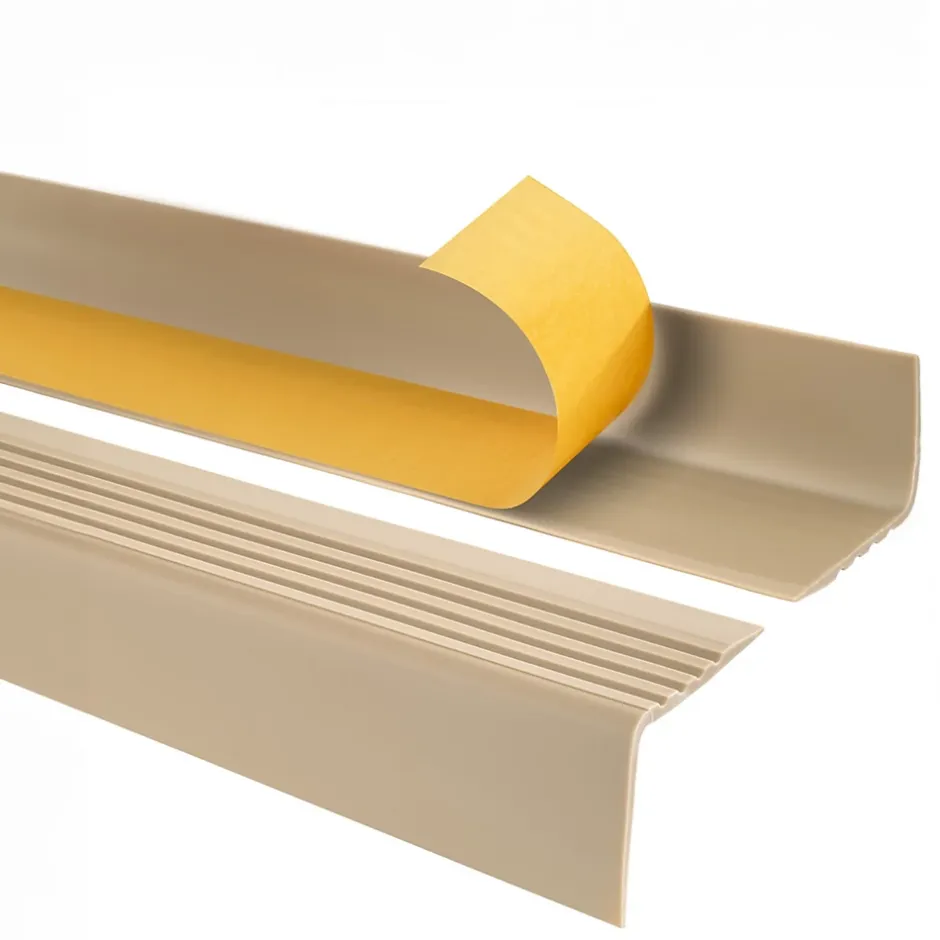 Nez de marche PVC 50x42mm, , profilé d'escalier RGP, auto-adhésif, antidérapant, d'escalier-protection, beige, 2m-Quest Discount