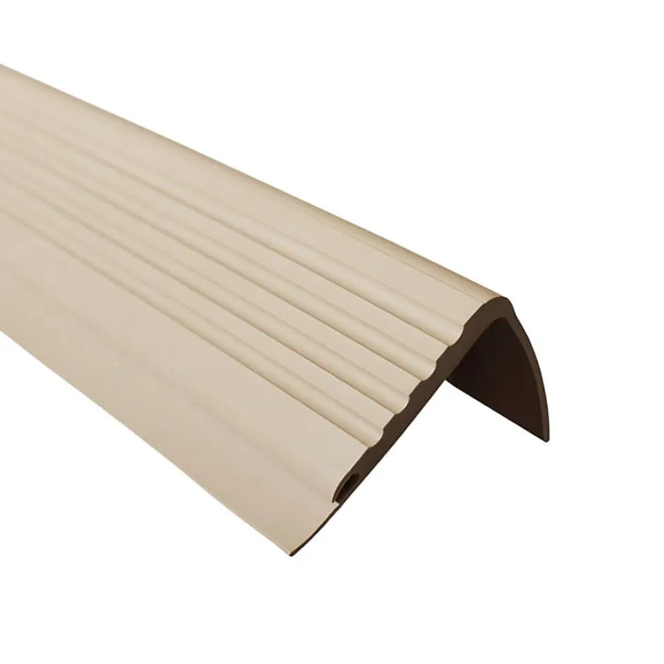 Nez de marche PVC 48x42mm, , profilé d'escalier PMW, auto-adhésif, antidérapant, d'escalier-protection, beige, 0.9m-Quest New