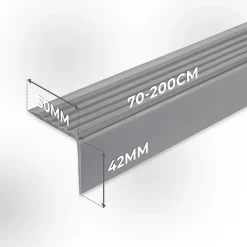 Nez de marche PVC 50x42mm, , profilé d'escalier RGP, auto-adhésif, antidérapant, d'escalier-protection, crémeux, 0.9m-Quest New
