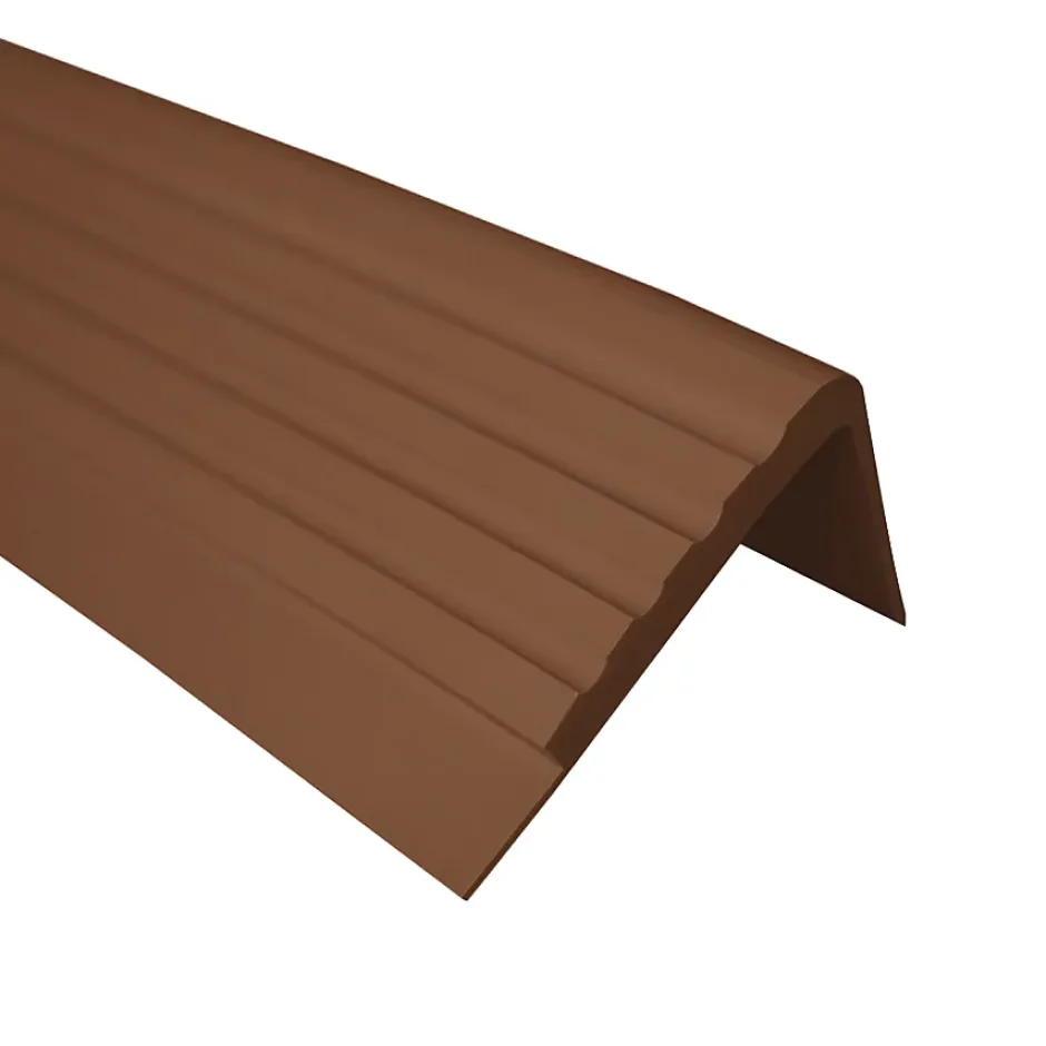 Nez de marche PVC 45x50mm, , profilé d'escalier RO, antidérapant, d'escalier-protection, marron, 1.5m-Quest Clearance