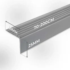 Nez de marche PVC 40x25mm, , profilé d'escalier ND, auto-adhésif, antidérapant, d'escalier-protection, transparent, 1.8m-Quest Outlet