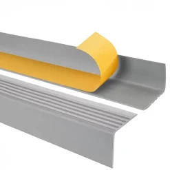 Nez de marche PVC 50x42mm, , profilé d'escalier RGP, auto-adhésif, antidérapant, d'escalier-protection, gris, 1m-Quest Discount