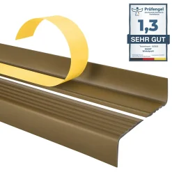 Quest Nez de marche PVC 40x25mm, , profilé d'escalier ND, auto-adhésif, antidérapant, d'escalier-protection, laiton, 0.9m