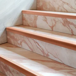 Nez de marche PVC 40x25mm, , profilé d'escalier ND, auto-adhésif, antidérapant, d'escalier-protection, marron clair, 1.1m-Quest Discount