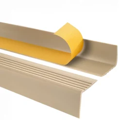 Quest Nez de marche PVC 50x42mm, , profilé d'escalier RGP, auto-adhésif, antidérapant, d'escalier-protection, beige, 1.8m