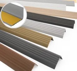 Quest Nez de marche PVC 40x25mm, , profilé d'escalier ND, auto-adhésif, antidérapant, d'escalier-protection, transparent, 2m