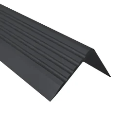 Quest Nez de marche PVC 50x42mm, , profilé d'escalier RGP, auto-adhésif, antidérapant, d'escalier-protection, noir, 1.3m