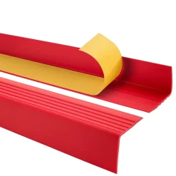 Nez de marche PVC 50x50mm, , SST, profilé d'escalier RGP-O, auto-adhésif, antidérapant, d'escalier-protection, Rouge, 1.65m-Quest Outlet