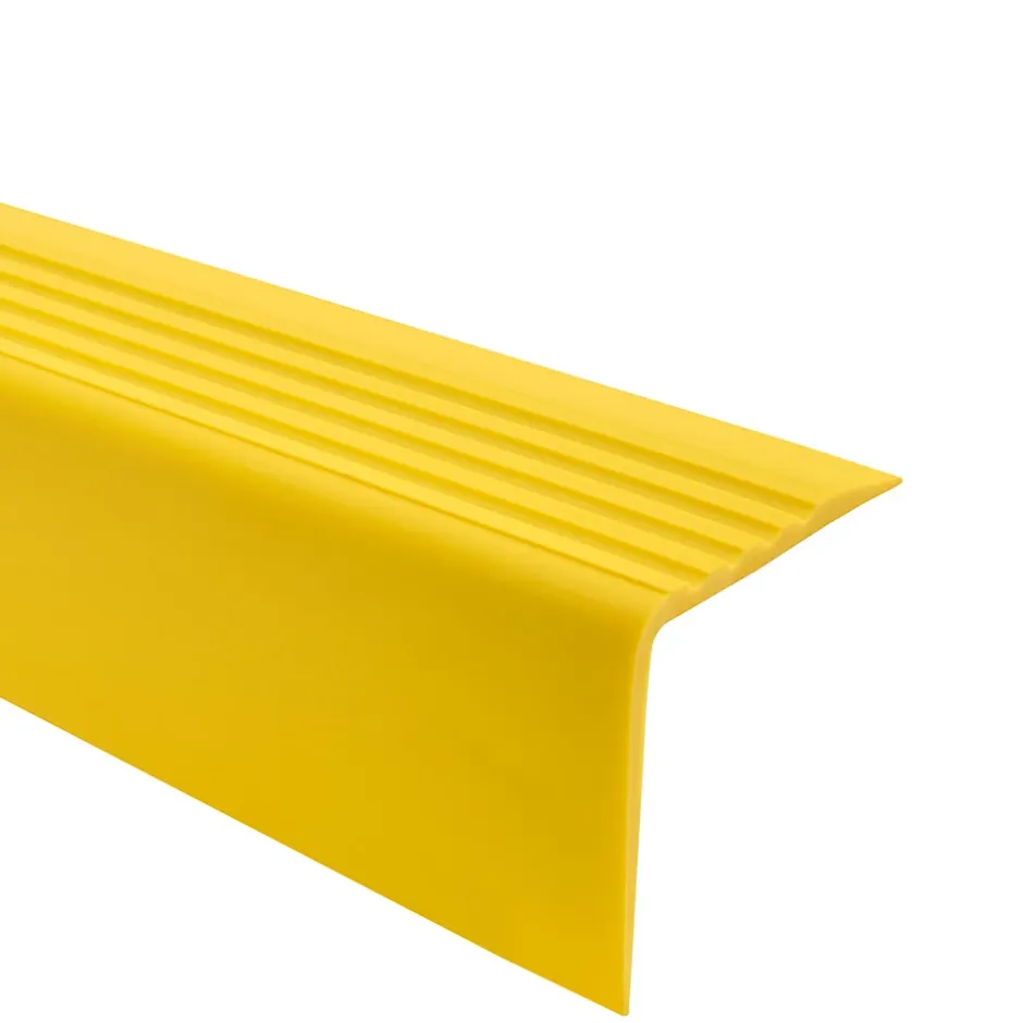Nez de marche PVC 50x42mm, , profilé d'escalier RGP, auto-adhésif, antidérapant, d'escalier-protection, jaune, 1m-Quest Online