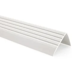 Quest Nez de marche PVC 50x42mm, , profilé d'escalier RGP, auto-adhésif, antidérapant, d'escalier-protection, blanc, 1.5m