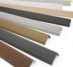 Nez de marche PVC 40x25mm, , profilé d'escalier ND, auto-adhésif, antidérapant, d'escalier-protection, gris foncé, 2m-Quest Online