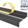 Nez de marche PVC 40x25mm, , profilé d'escalier ND, auto-adhésif, antidérapant, d'escalier-protection, gris foncé, 1.5m-Quest Discount