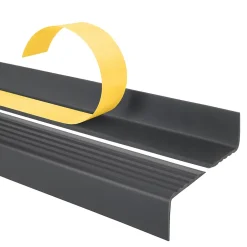 Nez de marche PVC 40x25mm, , profilé d'escalier ND, auto-adhésif, antidérapant, d'escalier-protection, gris foncé, 1.5m-Quest Discount