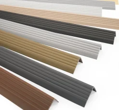 Nez de marche PVC 40x25mm, , profilé d'escalier ND, auto-adhésif, antidérapant, d'escalier-protection, gris foncé, 1.5m-Quest Discount