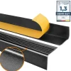 Quest Nez de marche PVC 50x42mm, , profilé d'escalier RGP, auto-adhésif, antidérapant, d'escalier-protection, noir-argent, 0.9m