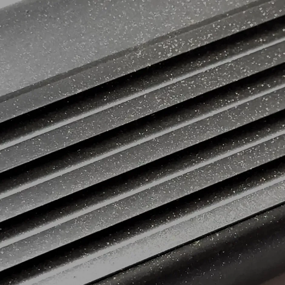 Quest Nez de marche PVC 50x42mm, , profilé d'escalier RGP, auto-adhésif, antidérapant, d'escalier-protection, noir-argent, 0.9m