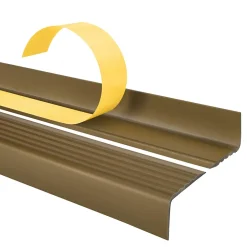 Nez de marche PVC 40x25mm, , profilé d'escalier ND, auto-adhésif, antidérapant, d'escalier-protection, laiton, 1.1m-Quest Sale