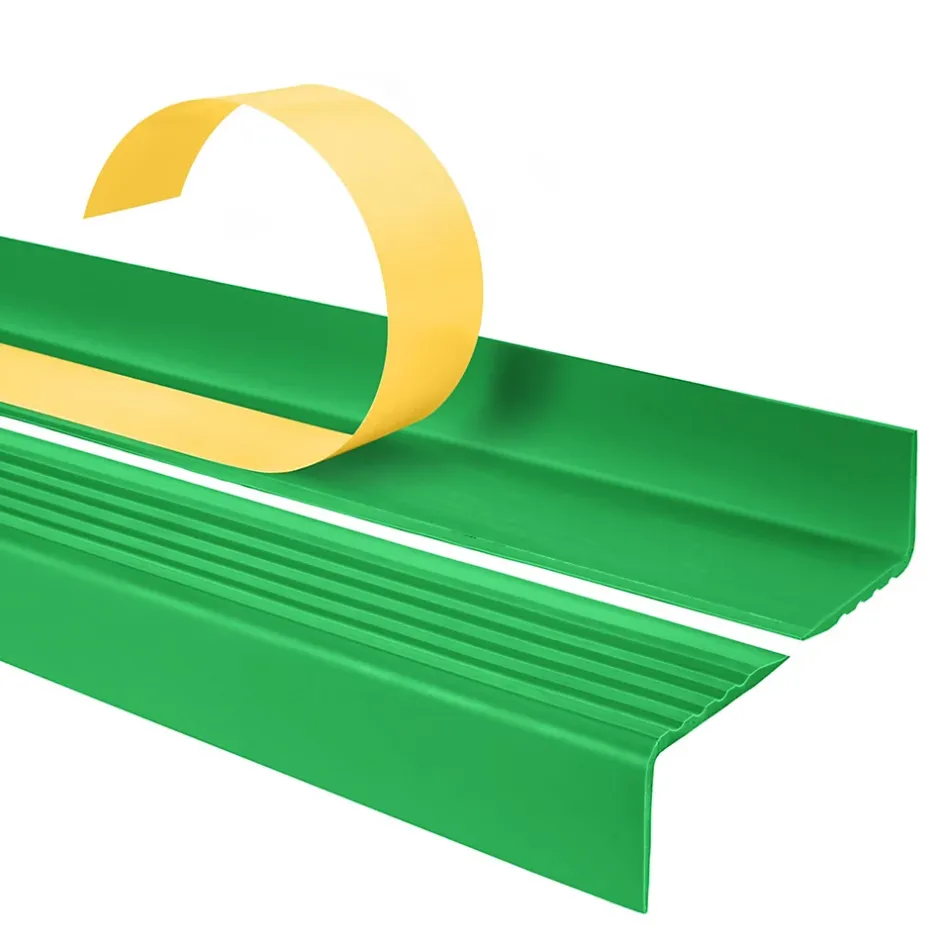 Nez de marche PVC 40x25mm, , profilé d'escalier ND, auto-adhésif, antidérapant, d'escalier-protection, vert, 1.5m-Quest Clearance