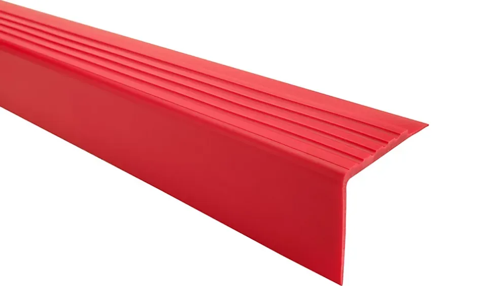 Nez de marche PVC 40x40mm, , profilé d'escalier RD, antidérapant, d'escalier-protection, Rouge, 1.5m-Quest Hot