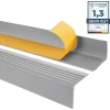 Quest Nez de marche PVC 50x42mm, , profilé d'escalier RGP, auto-adhésif, antidérapant, d'escalier-protection, gris, 1.3m