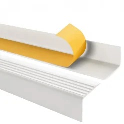 Quest Nez de marche PVC 50x42mm, , profilé d'escalier RGP, auto-adhésif, antidérapant, d'escalier-protection, blanc, 1.1m