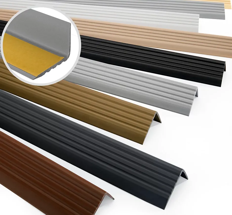 Nez de marche PVC 40x25mm, , profilé d'escalier ND, auto-adhésif, antidérapant, d'escalier-protection, beige, 1.65m-Quest Clearance