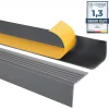 Nez de marche PVC 50x42mm, , profilé d'escalier RGP, auto-adhésif, antidérapant, d'escalier-protection, gris foncé, 2m-Quest Clearance