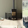 Nordlinger Pro Barrière pare-feu métal noir pliable 5 pans 742116 Protection cheminée et poêle