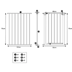 Nordlinger Pro Barrière pare-feu métal noir pliable 5 pans 742116 Protection cheminée et poêle